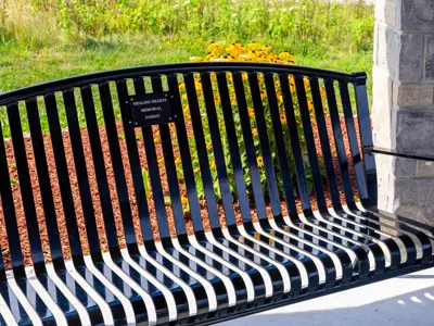 Healing Hearts Forest memorial bench.
