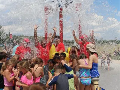Water bucket drop.