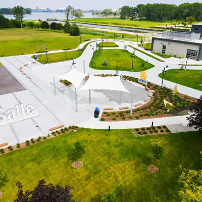 Aerial view of The Loop At LaSalle Landing.