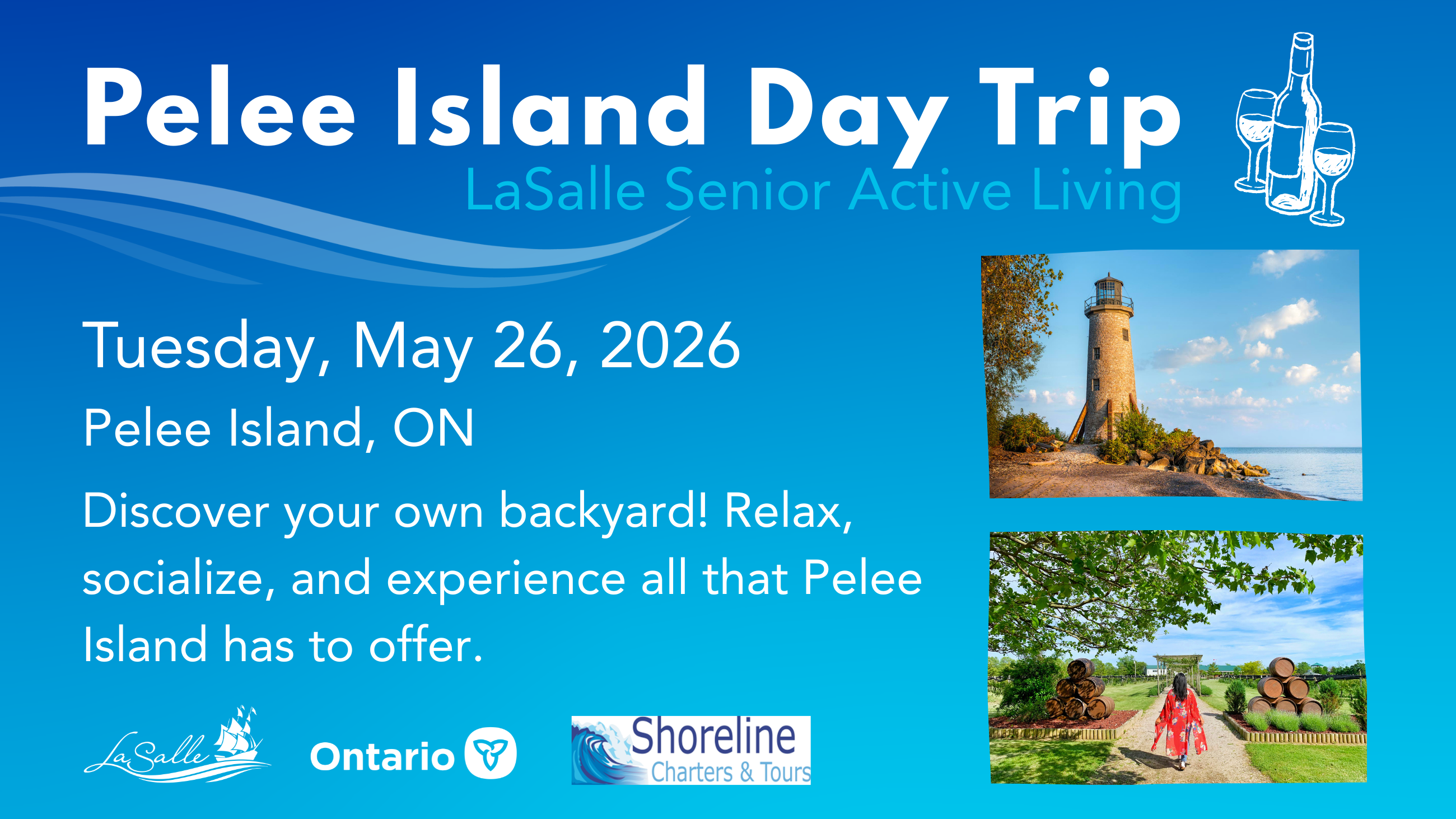 LaSalle Senior Active Living Pelee Island Day Trip Graphic 1600x900