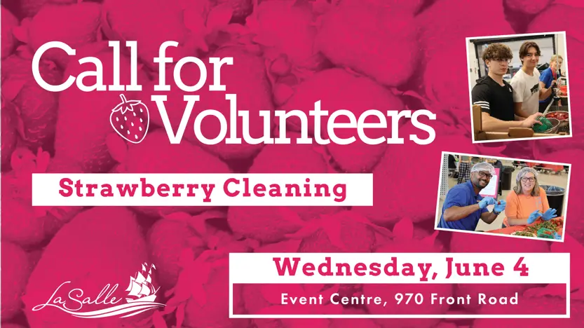 Call for strawberry cleaning volunteers.
