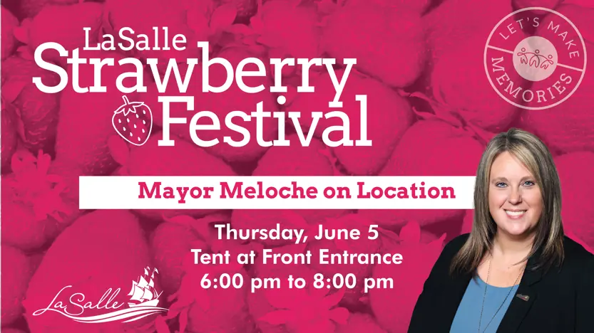 Strawberry Fest Mayor Meloche on location.