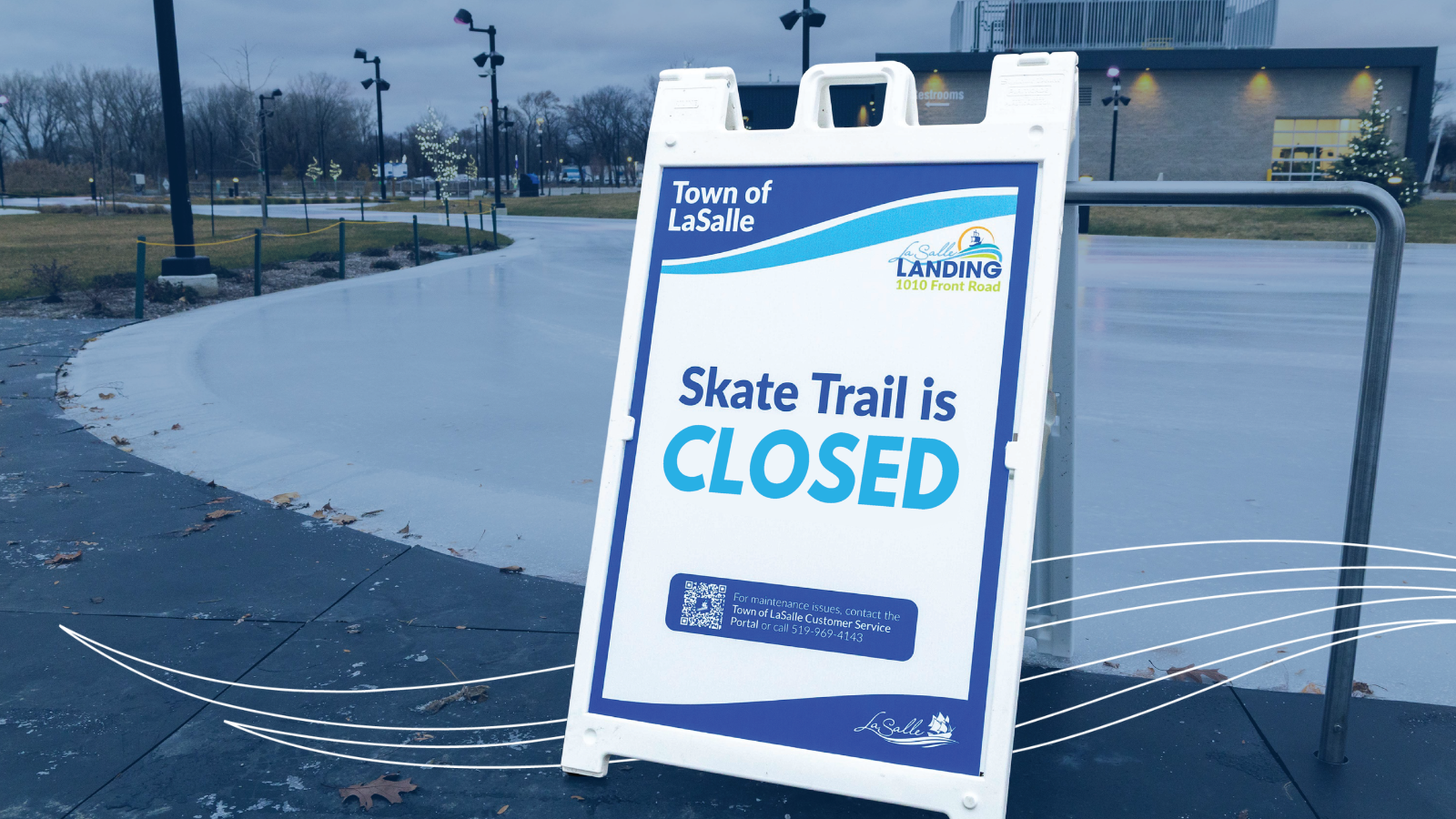 ice skate trail and sign